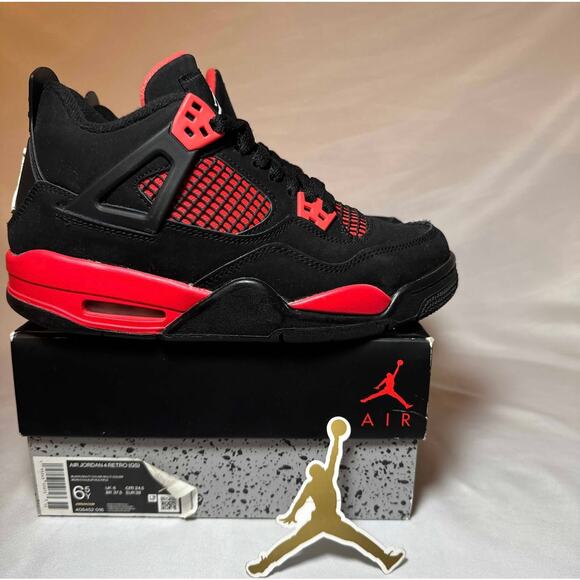 Size 6.5 - Nike Air Jordan 4 Retro GS Red Thunder Men's Shoes
